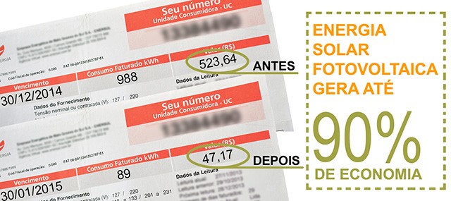 Economia na conta de energia em 90%